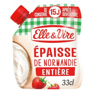 Crème fraîche Elle & Vire Epaisse Entière - 30% MG- 33cl