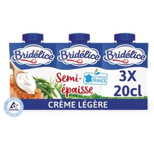 Crème légère semi-épaisse Bridélice 18%mg - 3x20cl