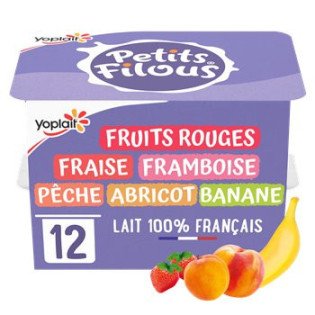 Petit suisse Petits Filous Yoplait Fruits mixés - 12x50g