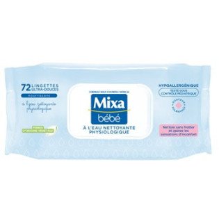 Lingettes Mixa Bébé A l'Eau Physiologique x72