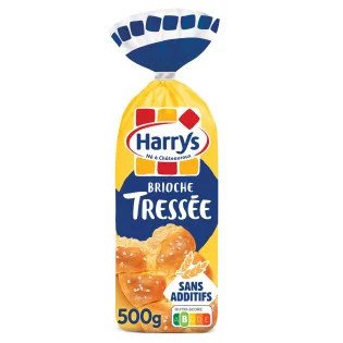 Brioche tressée Harrys Nature Sucre perlé - 500g