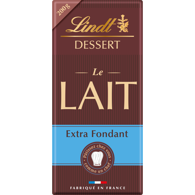 Chocolat Pâtissier Lindt Lait extra fondant - 200g