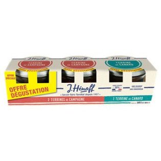 Verrines Hénaff Campagne/Canard - 3x180g